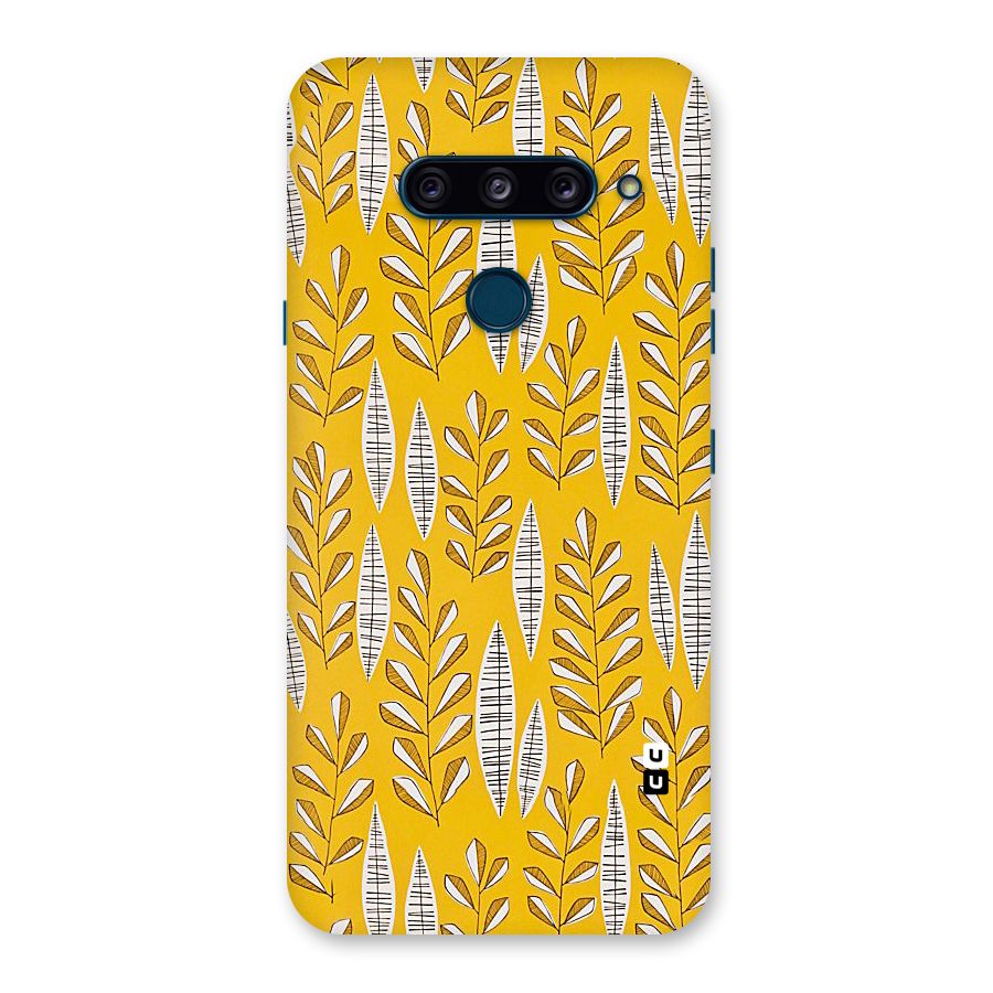 Yellow Leaf Pattern Back Case for LG  V40 ThinQ
