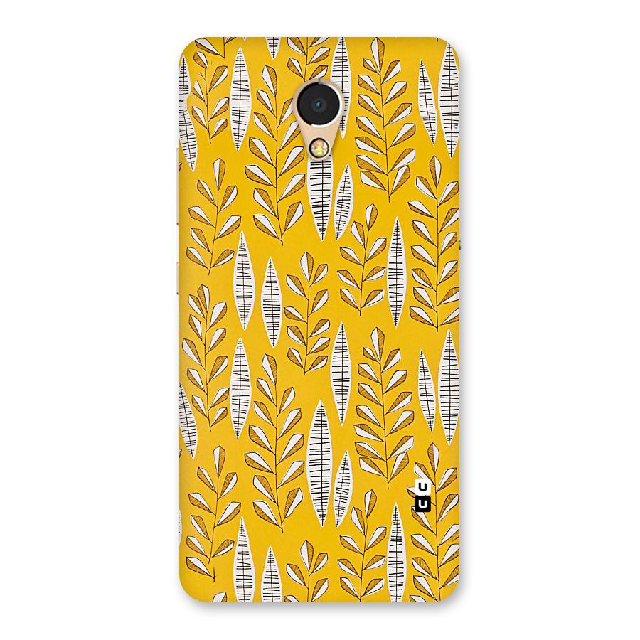 Yellow Leaf Pattern Back Case for Lenovo P2
