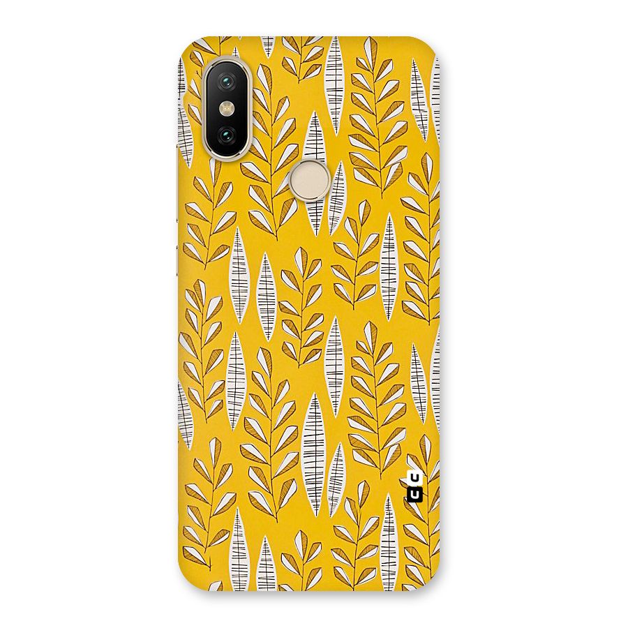 Yellow Leaf Pattern Back Case for Mi A2