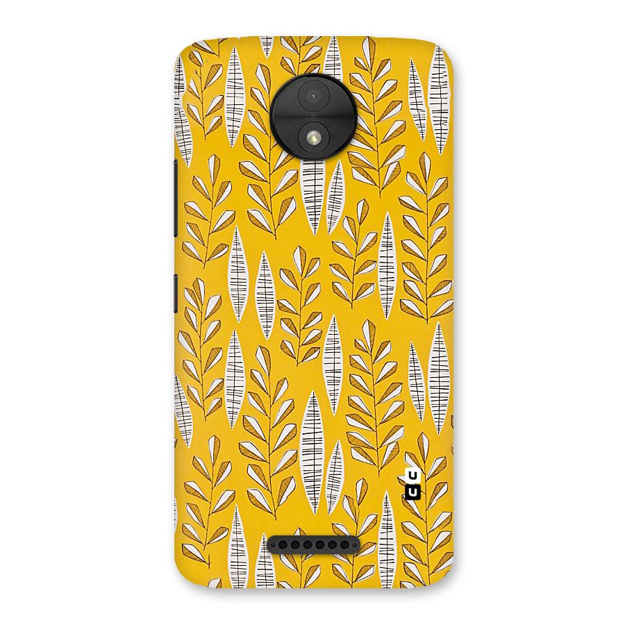 Yellow Leaf Pattern Back Case for Moto C