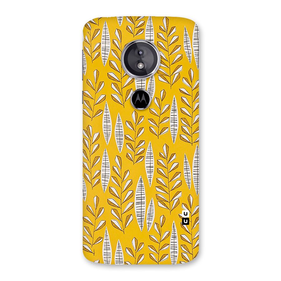 Yellow Leaf Pattern Back Case for Moto E5