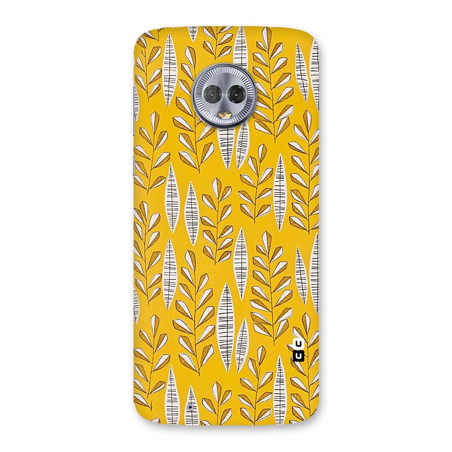Yellow Leaf Pattern Back Case for Moto G6