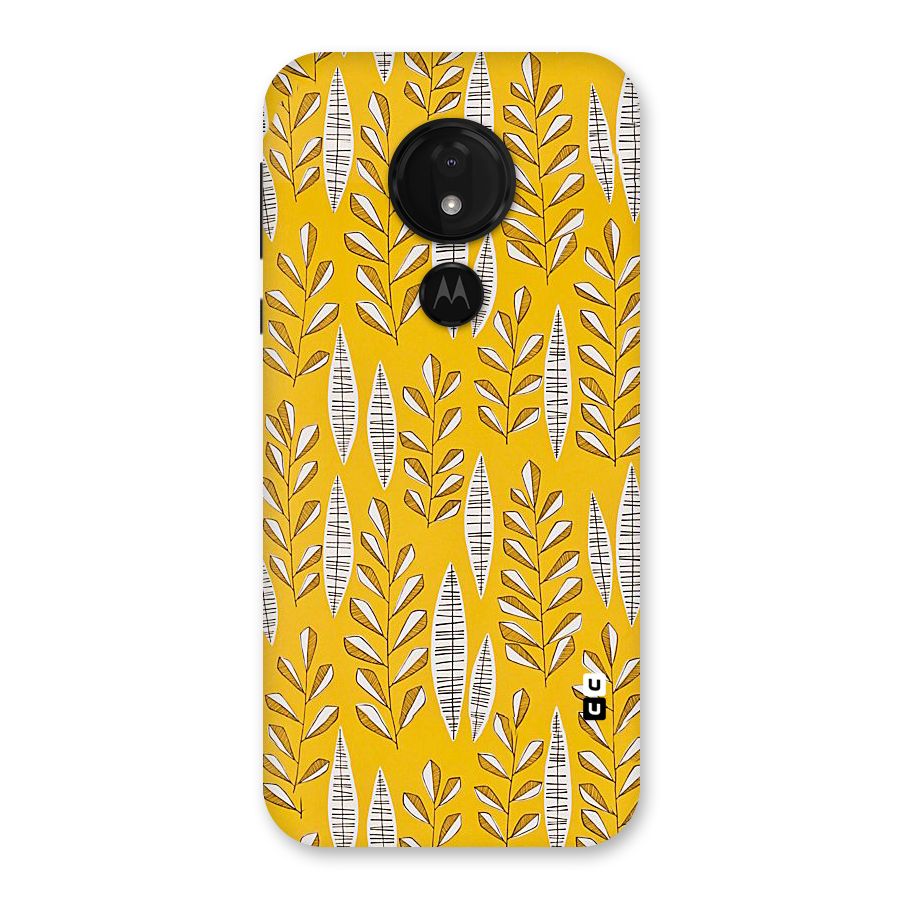 Yellow Leaf Pattern Back Case for Moto G7 Power