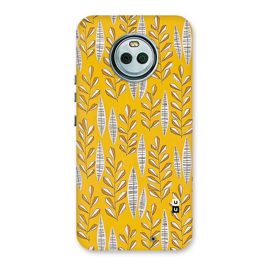 Yellow Leaf Pattern Back Case for Moto X4