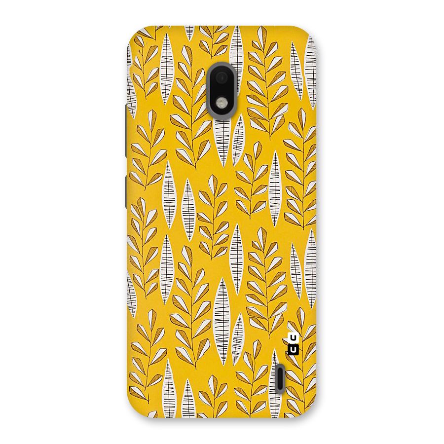 Yellow Leaf Pattern Back Case for Nokia 2.2