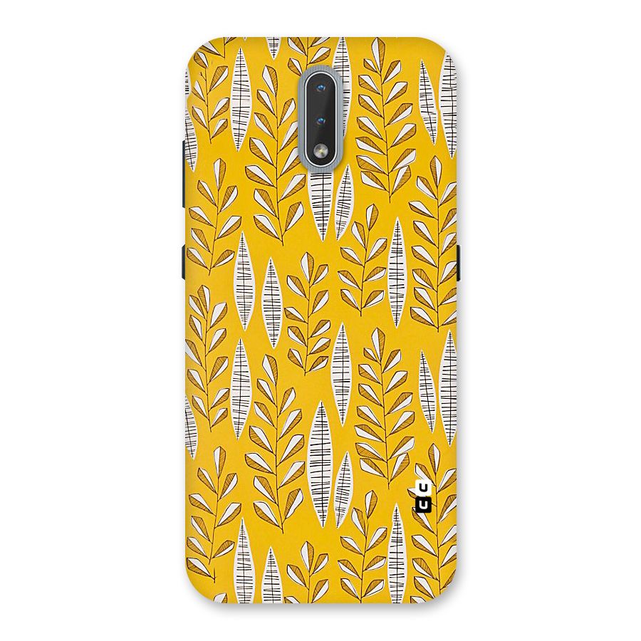 Yellow Leaf Pattern Back Case for Nokia 2.3
