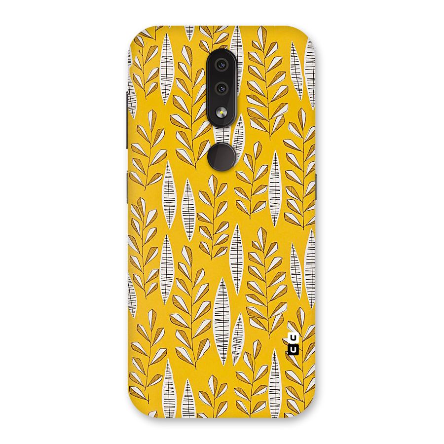 Yellow Leaf Pattern Back Case for Nokia 4.2