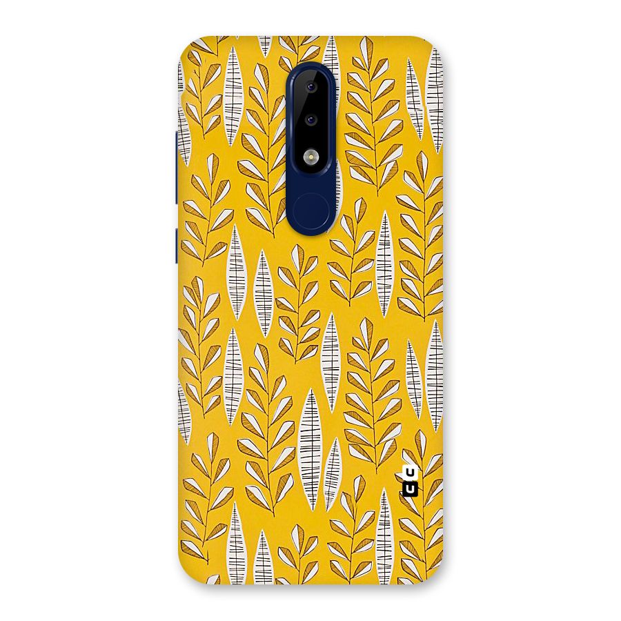 Yellow Leaf Pattern Back Case for Nokia 5.1 Plus