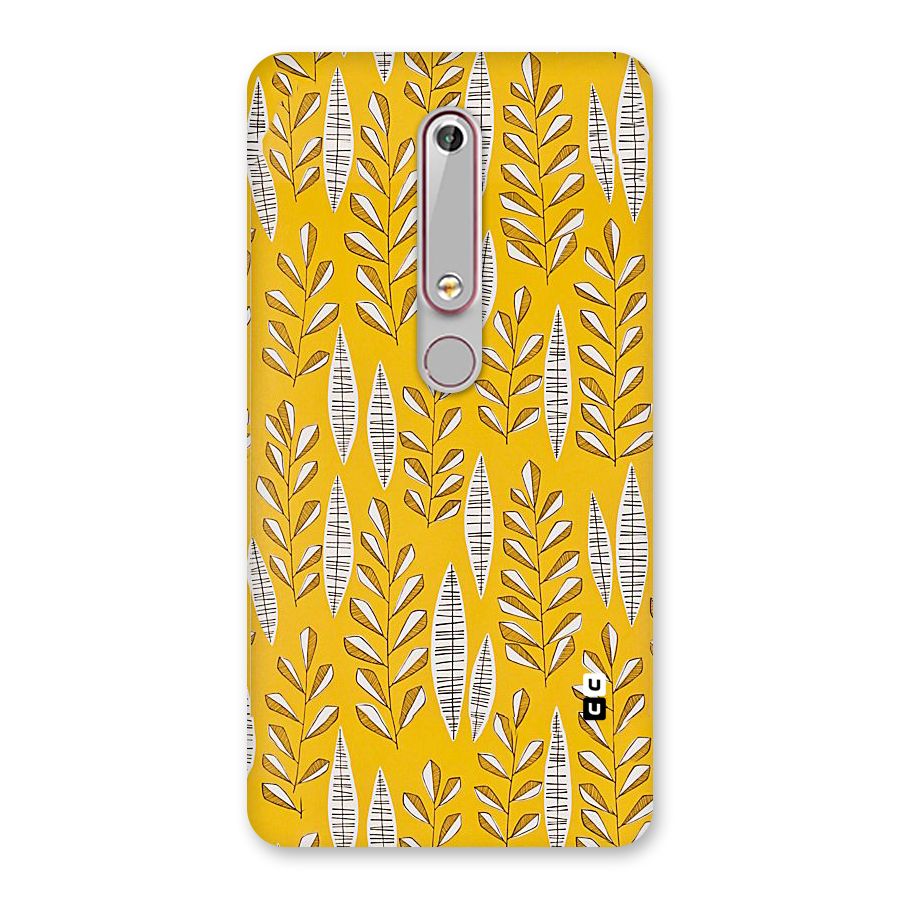 Yellow Leaf Pattern Back Case for Nokia 6.1