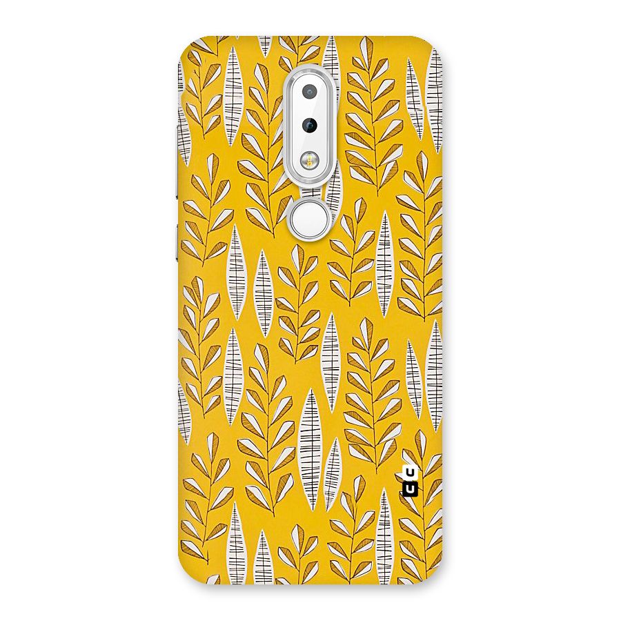 Yellow Leaf Pattern Back Case for Nokia 6.1 Plus