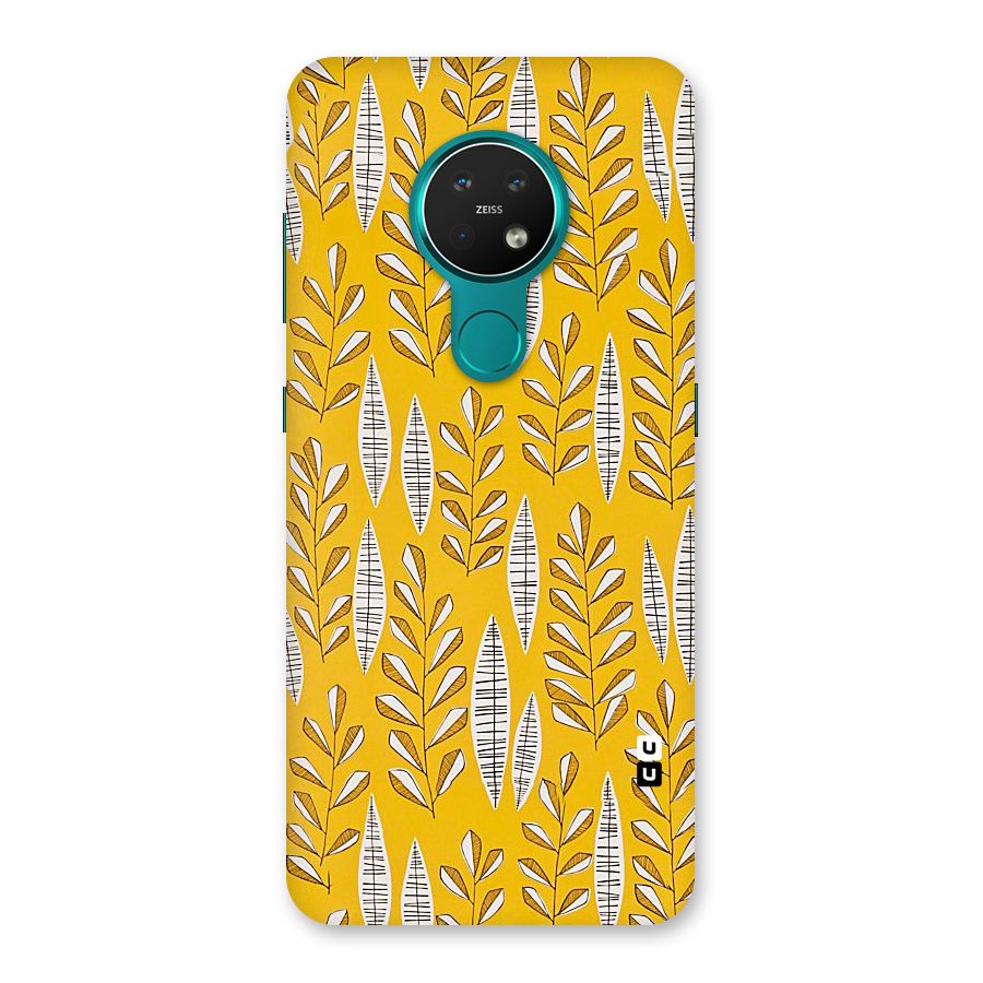 Yellow Leaf Pattern Back Case for Nokia 7.2