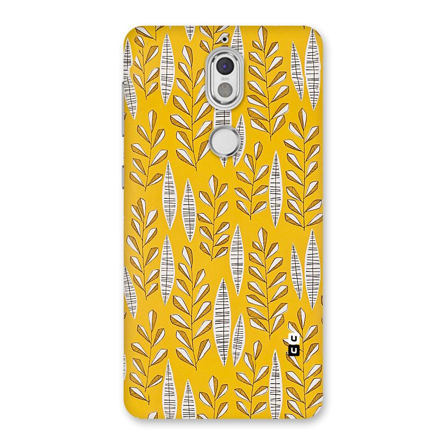 Yellow Leaf Pattern Back Case for Nokia 7