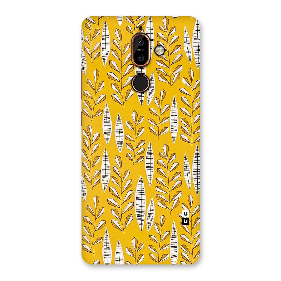 Yellow Leaf Pattern Back Case for Nokia 7 Plus