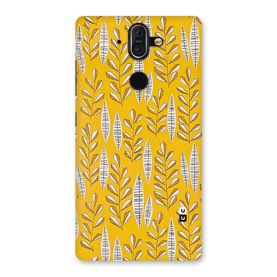 Yellow Leaf Pattern Back Case for Nokia 8 Sirocco