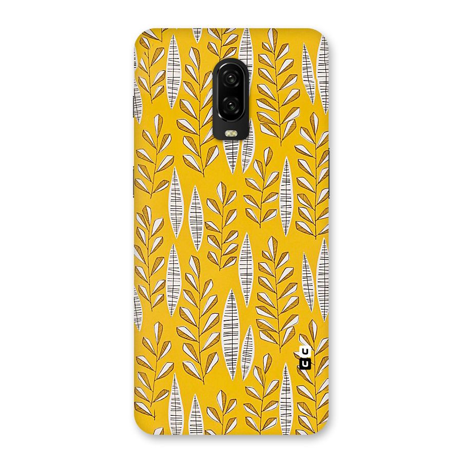 Yellow Leaf Pattern Back Case for OnePlus 6T
