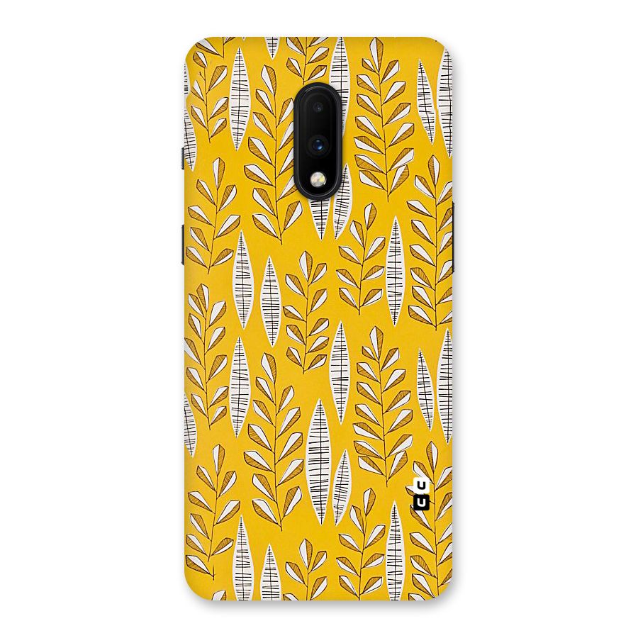 Yellow Leaf Pattern Back Case for OnePlus 7