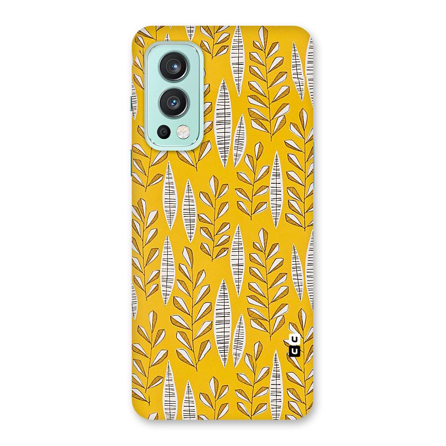 Yellow Leaf Pattern Back Case for OnePlus Nord 2 5G