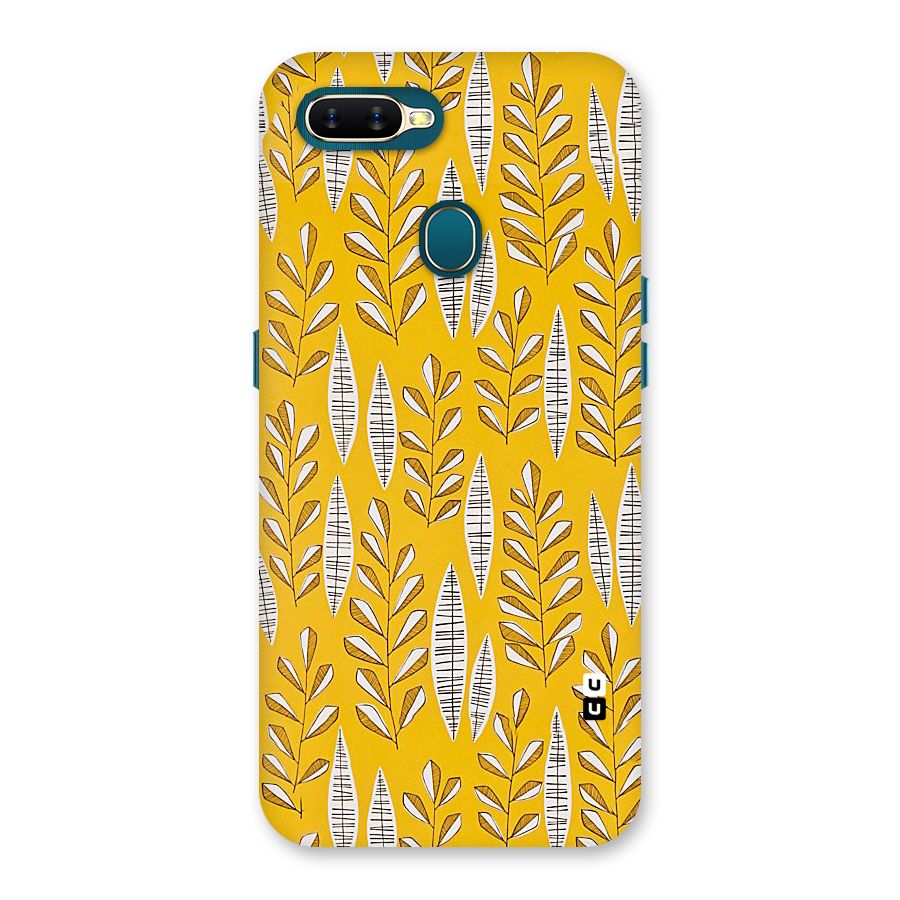 Yellow Leaf Pattern Back Case for Oppo A11k
