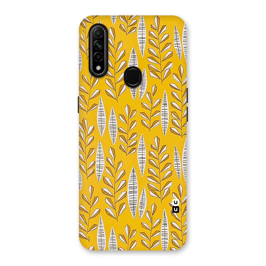 Yellow Leaf Pattern Back Case for Oppo A31