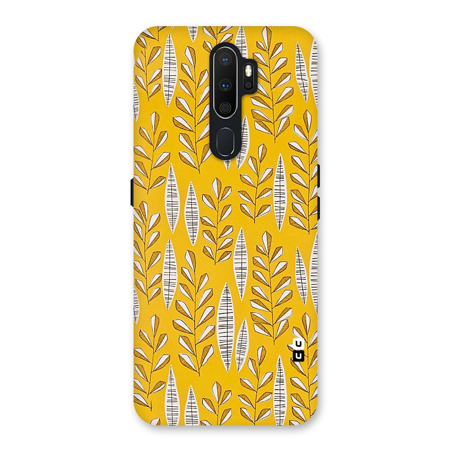 Yellow Leaf Pattern Back Case for Oppo A5 (2020)