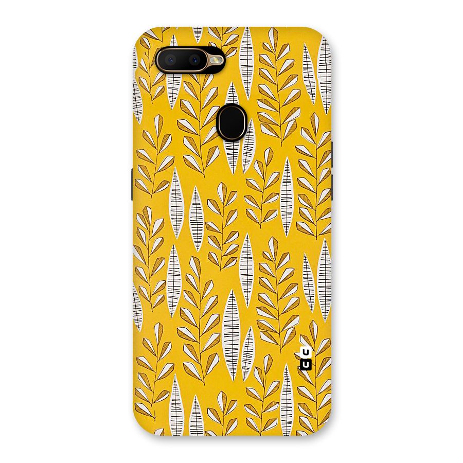 Yellow Leaf Pattern Back Case for Oppo A5s