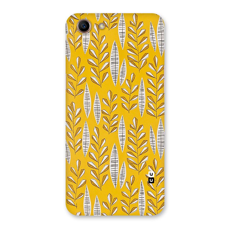 Yellow Leaf Pattern Back Case for Oppo A83 (2018)