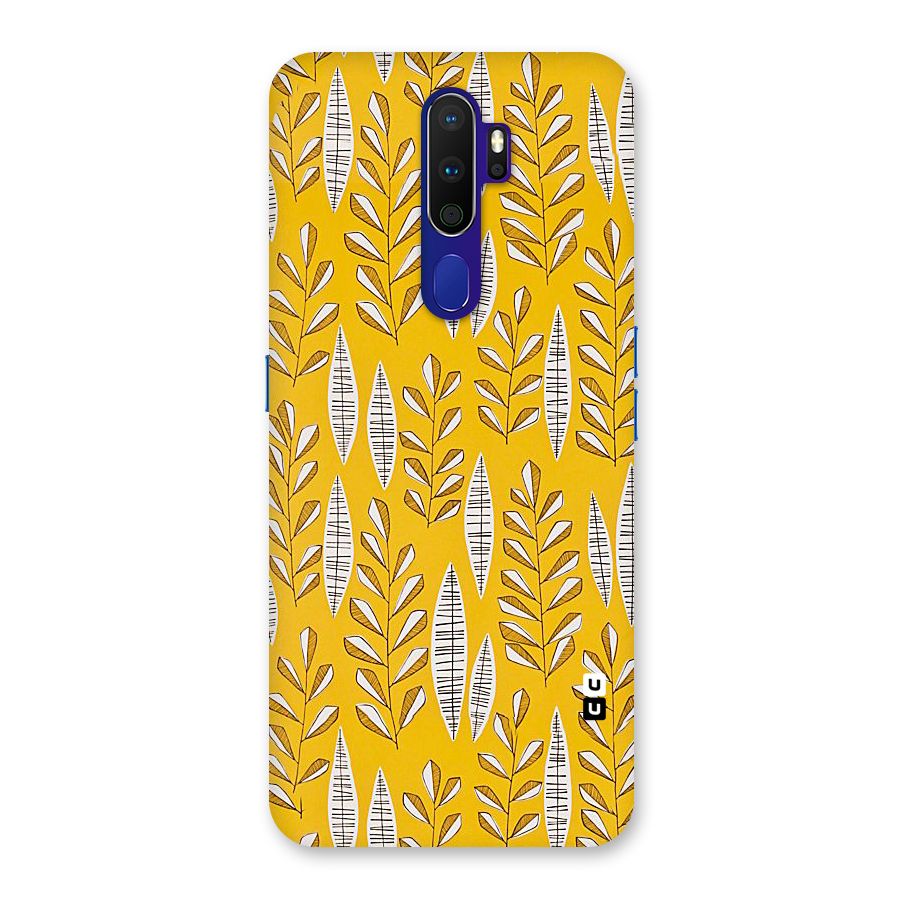 Yellow Leaf Pattern Back Case for Oppo A9 (2020)