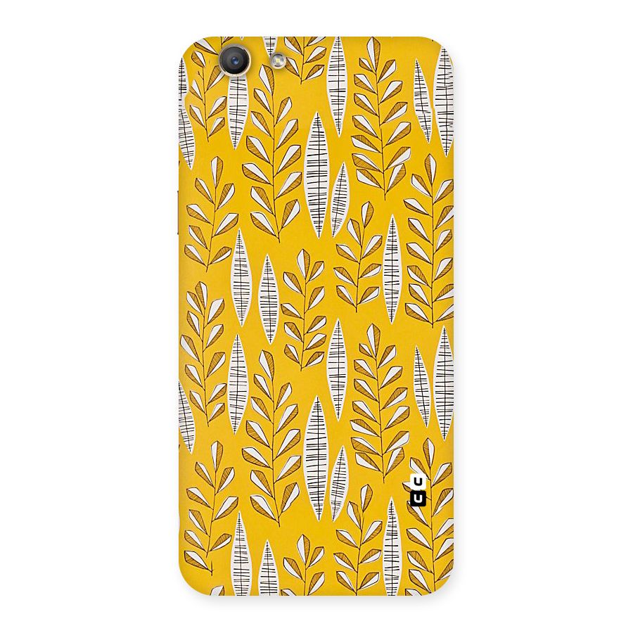 Yellow Leaf Pattern Back Case for Oppo F1s