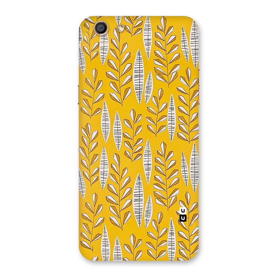 Yellow Leaf Pattern Back Case for Oppo F3