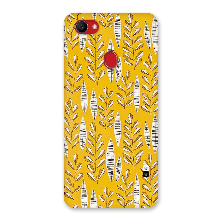 Yellow Leaf Pattern Back Case for Oppo F7