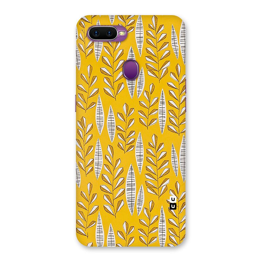Yellow Leaf Pattern Back Case for Oppo F9