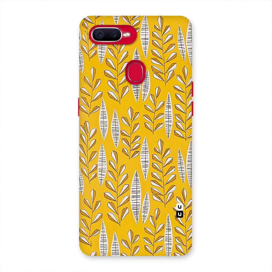 Yellow Leaf Pattern Back Case for Oppo F9 Pro
