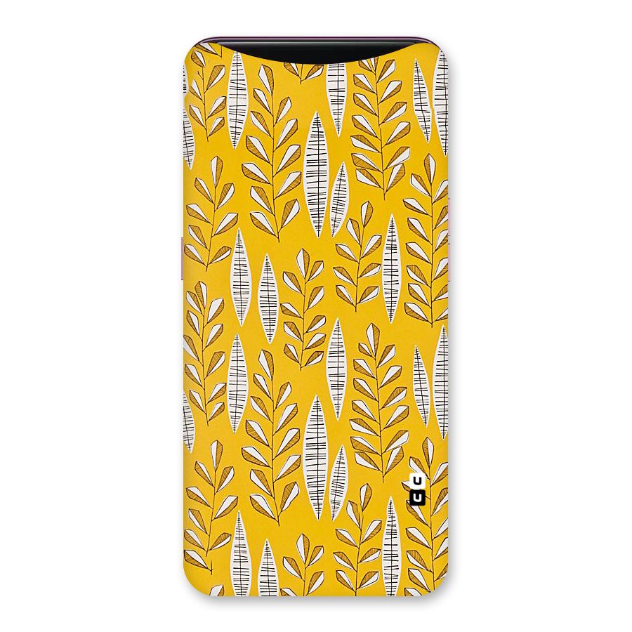 Yellow Leaf Pattern Back Case for Oppo Find X