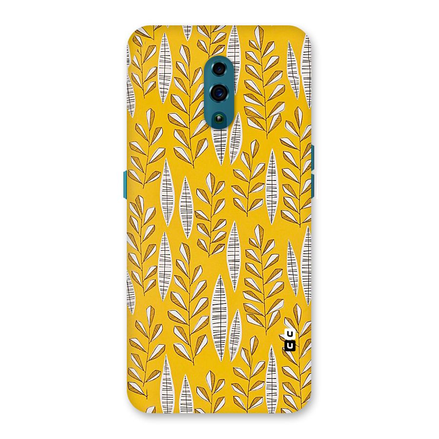 Yellow Leaf Pattern Back Case for Oppo Reno