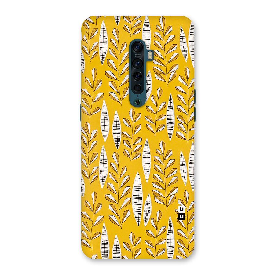 Yellow Leaf Pattern Back Case for Oppo Reno2