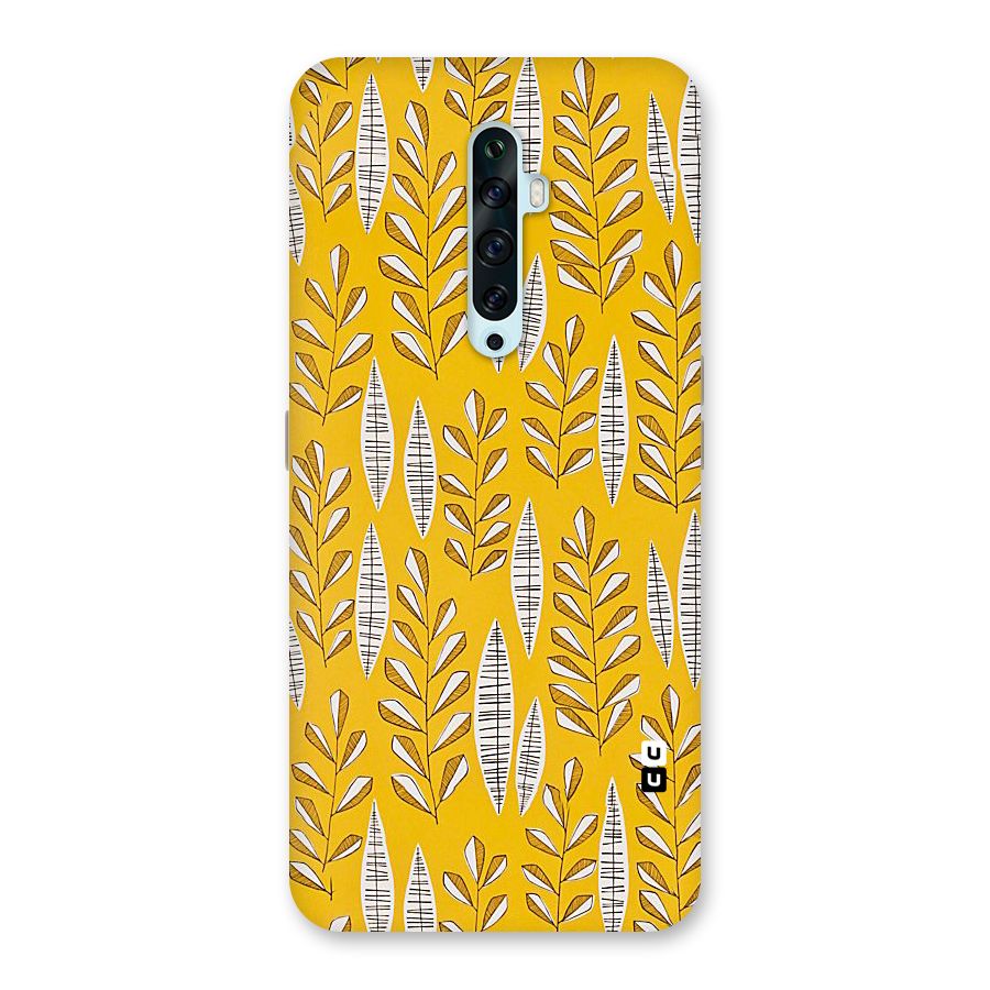 Yellow Leaf Pattern Back Case for Oppo Reno2 F