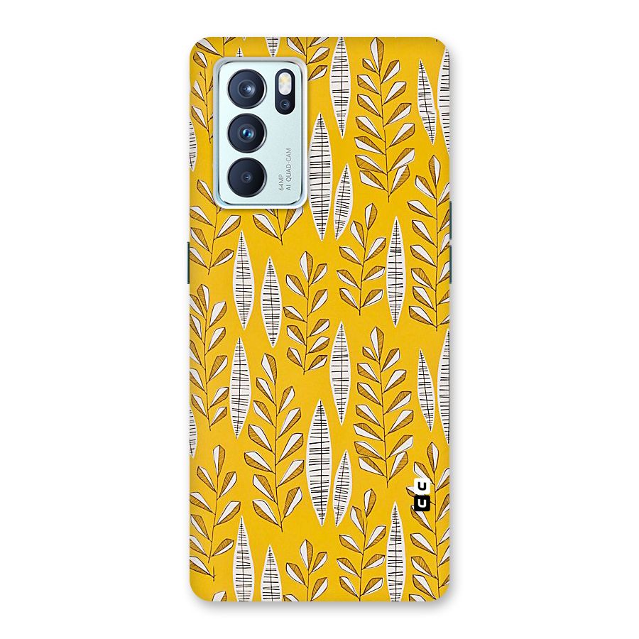 Yellow Leaf Pattern Back Case for Oppo Reno6 Pro 5G