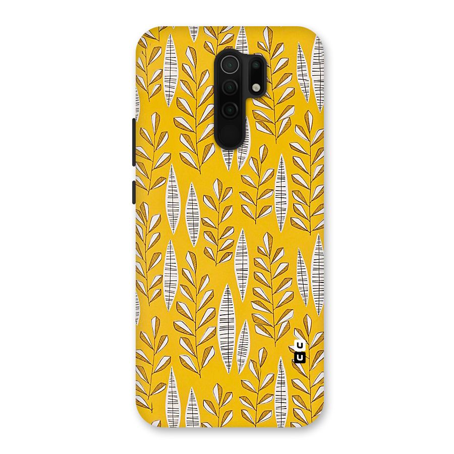 Yellow Leaf Pattern Back Case for Poco M2