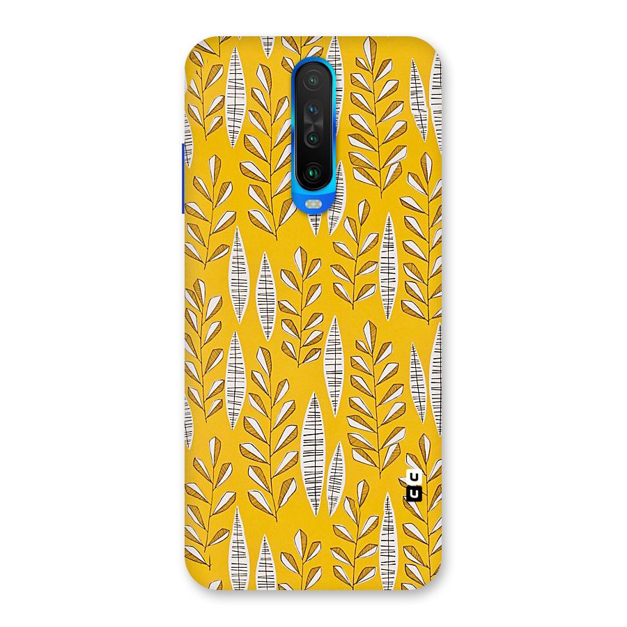 Yellow Leaf Pattern Back Case for Poco X2