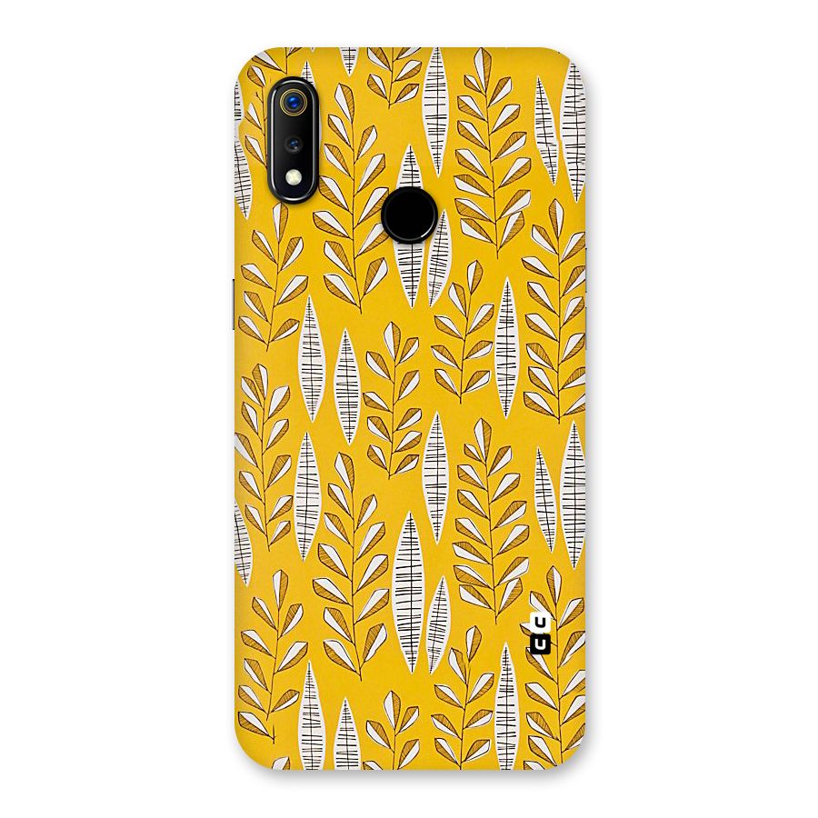 Yellow Leaf Pattern Back Case for Realme 3