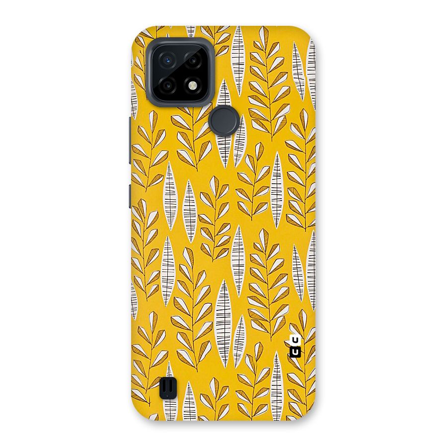 Yellow Leaf Pattern Back Case for Realme C21