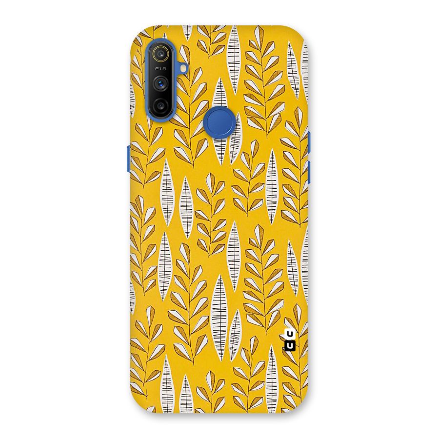 Yellow Leaf Pattern Back Case for Realme Narzo 10A