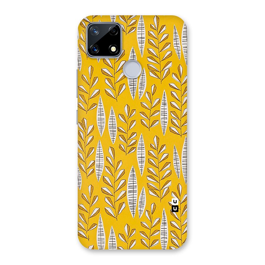 Yellow Leaf Pattern Back Case for Realme Narzo 20