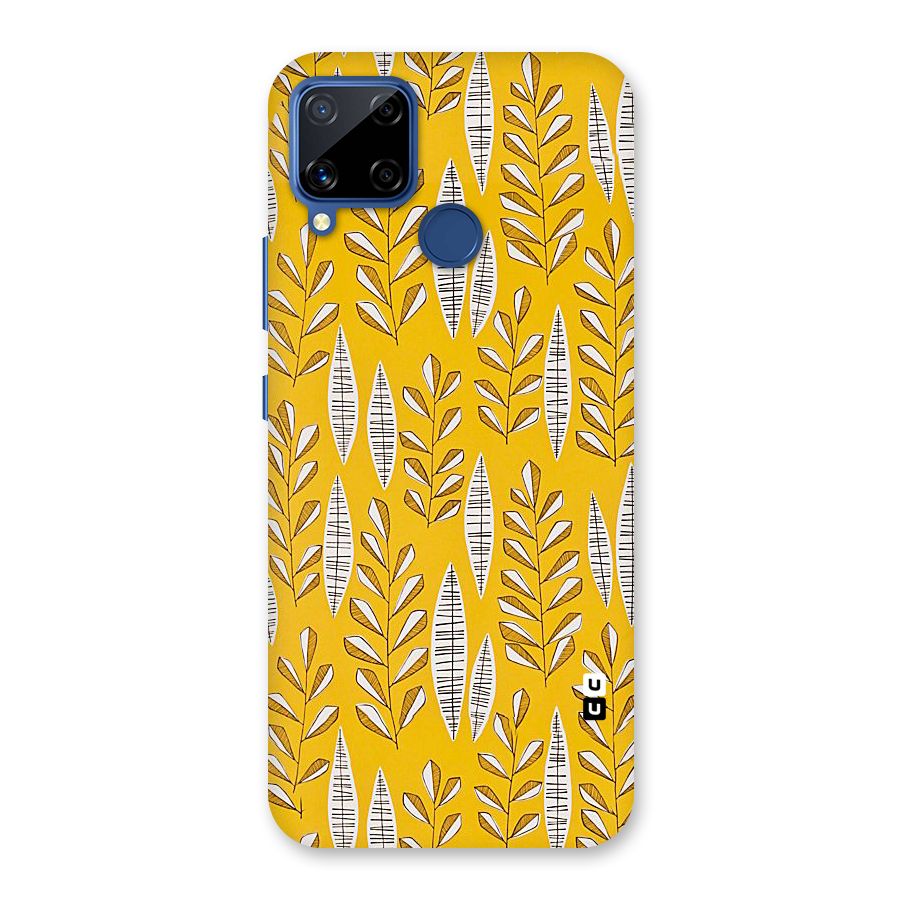 Yellow Leaf Pattern Back Case for Realme Narzo 30A