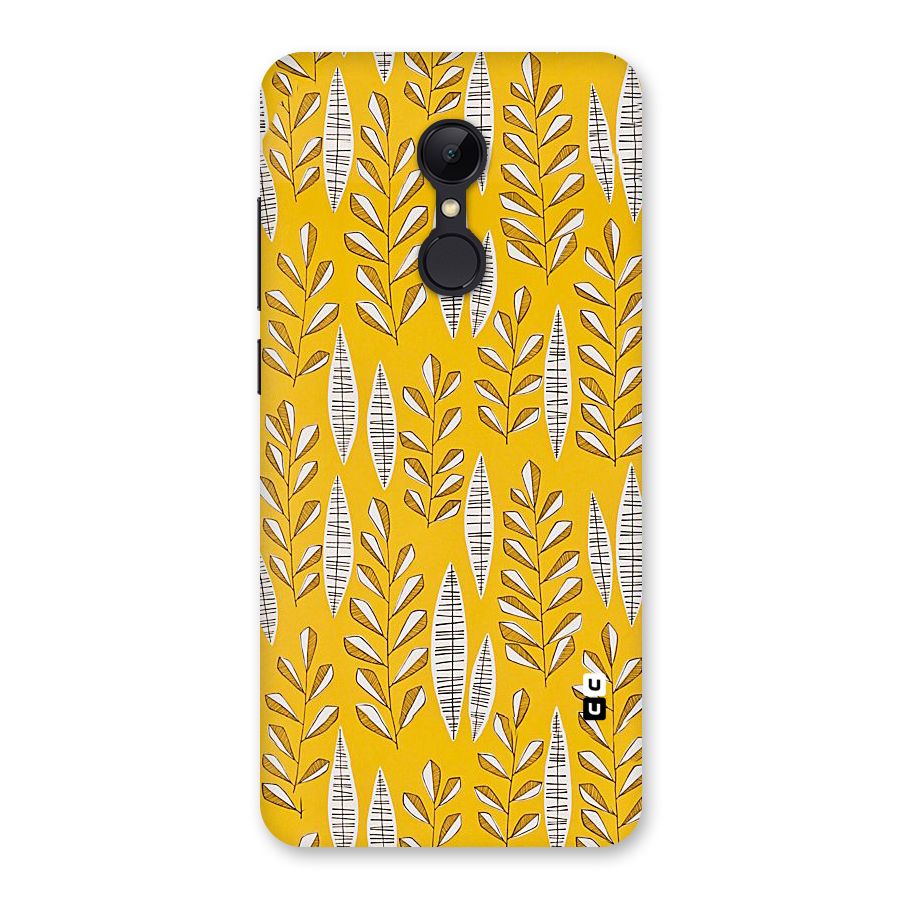 Yellow Leaf Pattern Back Case for Redmi 5