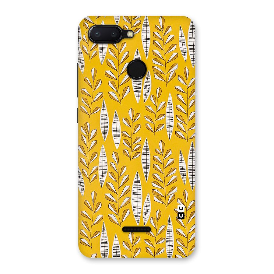 Yellow Leaf Pattern Back Case for Redmi 6