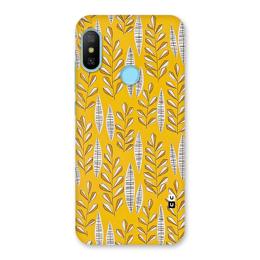 Yellow Leaf Pattern Back Case for Redmi 6 Pro
