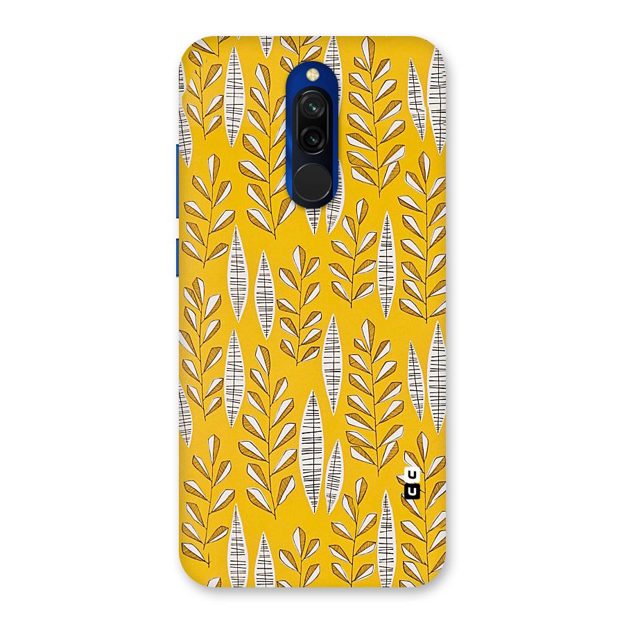 Yellow Leaf Pattern Back Case for Redmi 8