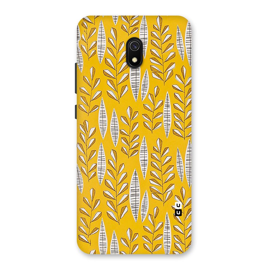 Yellow Leaf Pattern Back Case for Redmi 8A