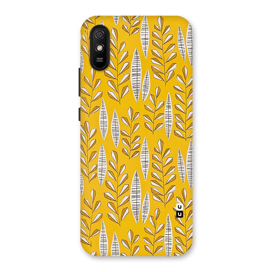 Yellow Leaf Pattern Back Case for Redmi 9i
